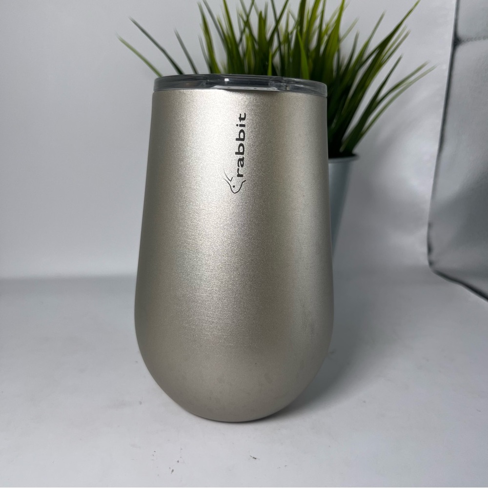 Rabbit Stainless Steel Wine Travel Tumbler Silver‎ 12 Fl. Oz.